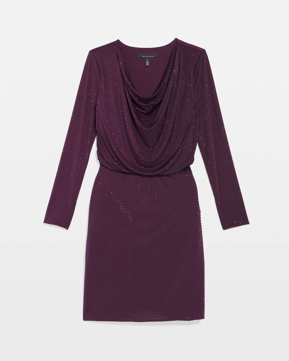Women s Petite Embellished Cowl Neck Dress in Purple Size Small White House Black Market Party Dresses